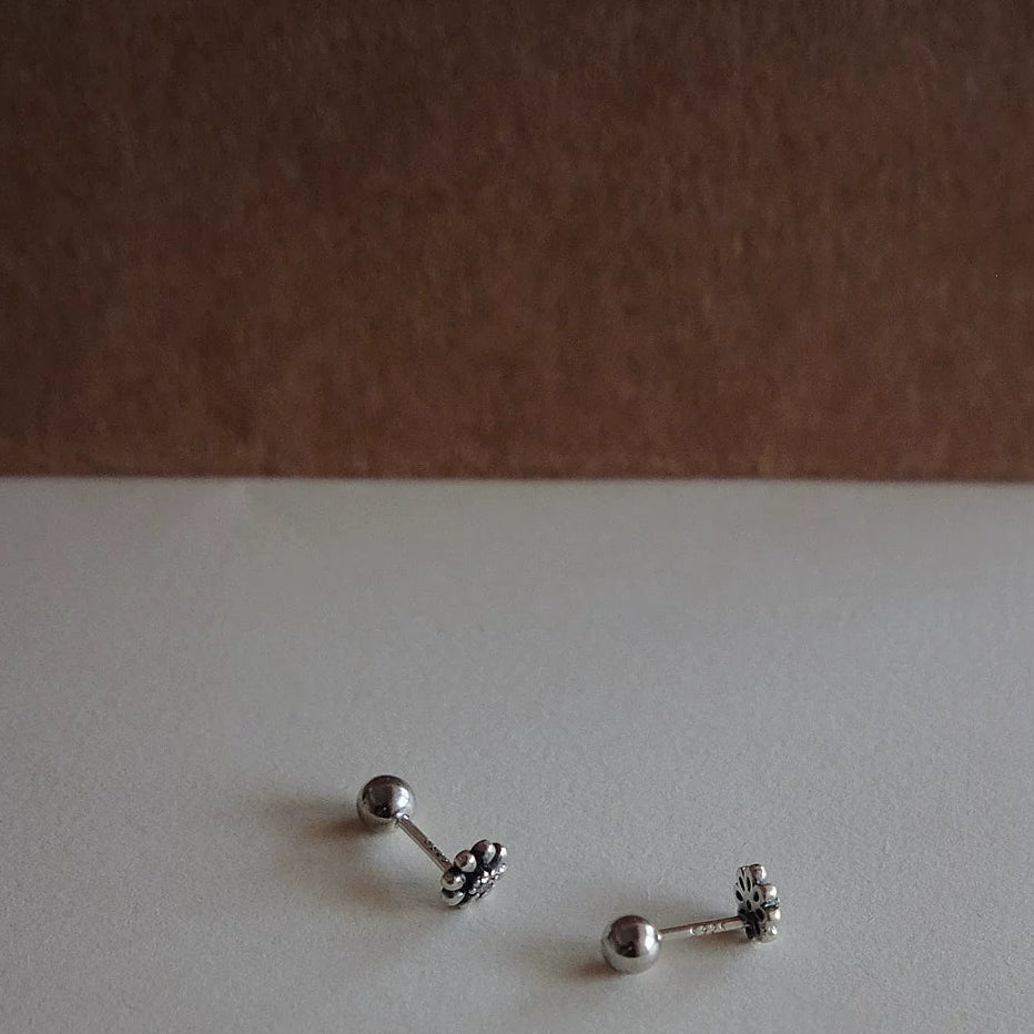 Crystal Flower Pierce【Silver925】