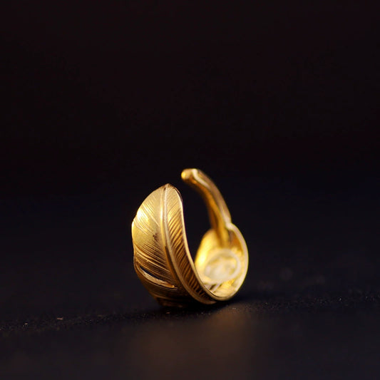 Feather Gold Ring【Silver925】