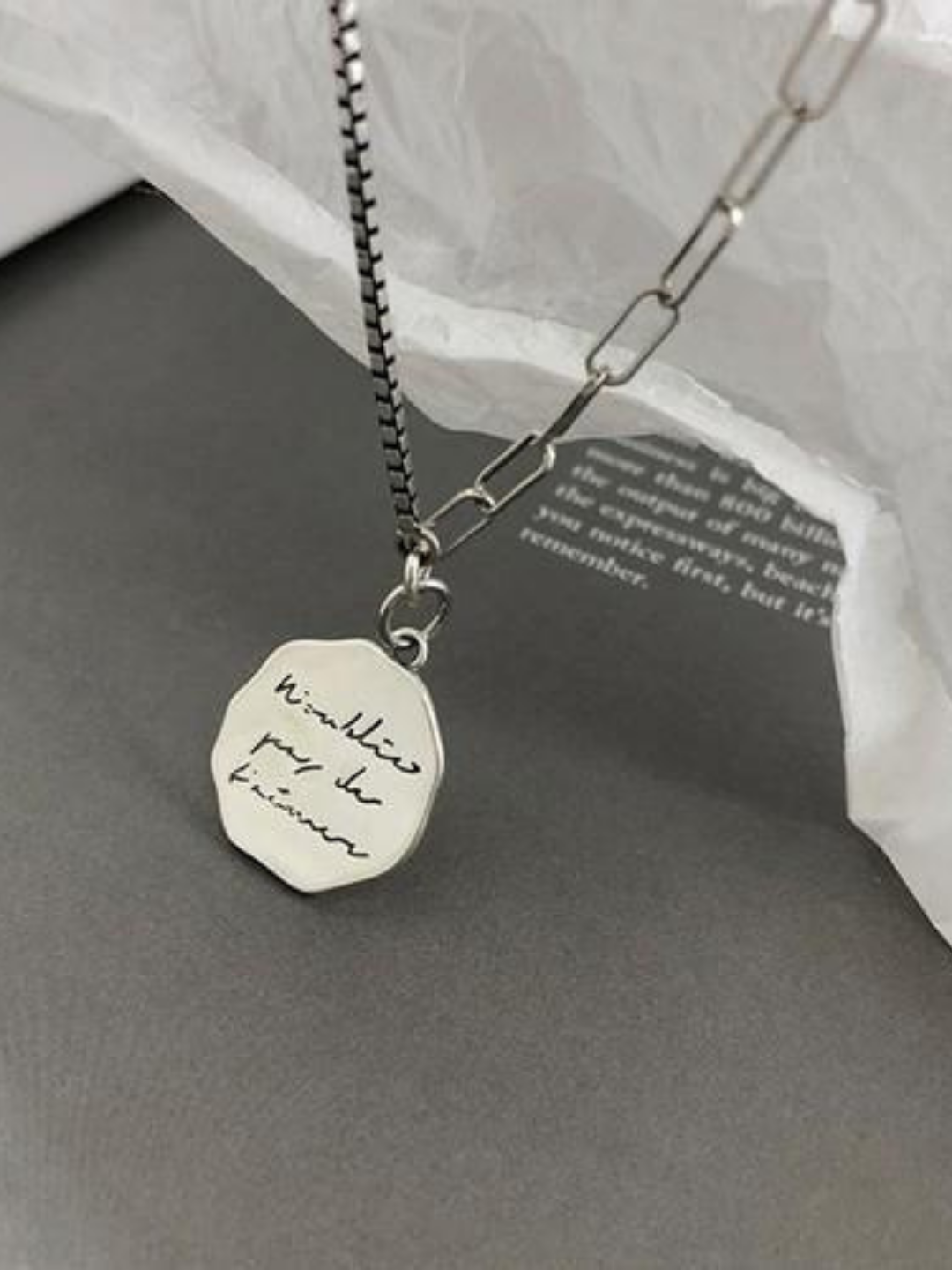 Silver necklace ax08
