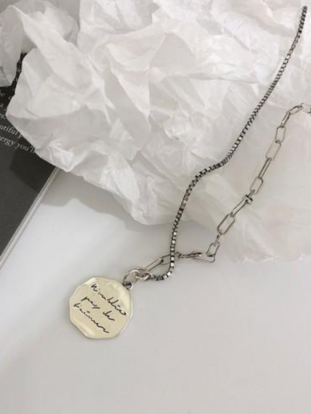 Silver necklace ax08