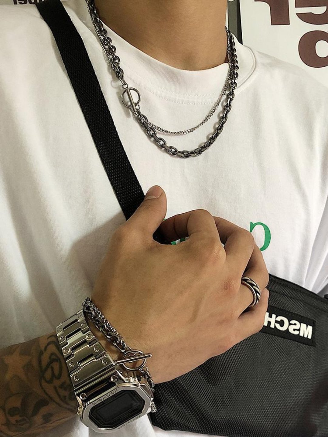 Silver necklace ax31 - AXES