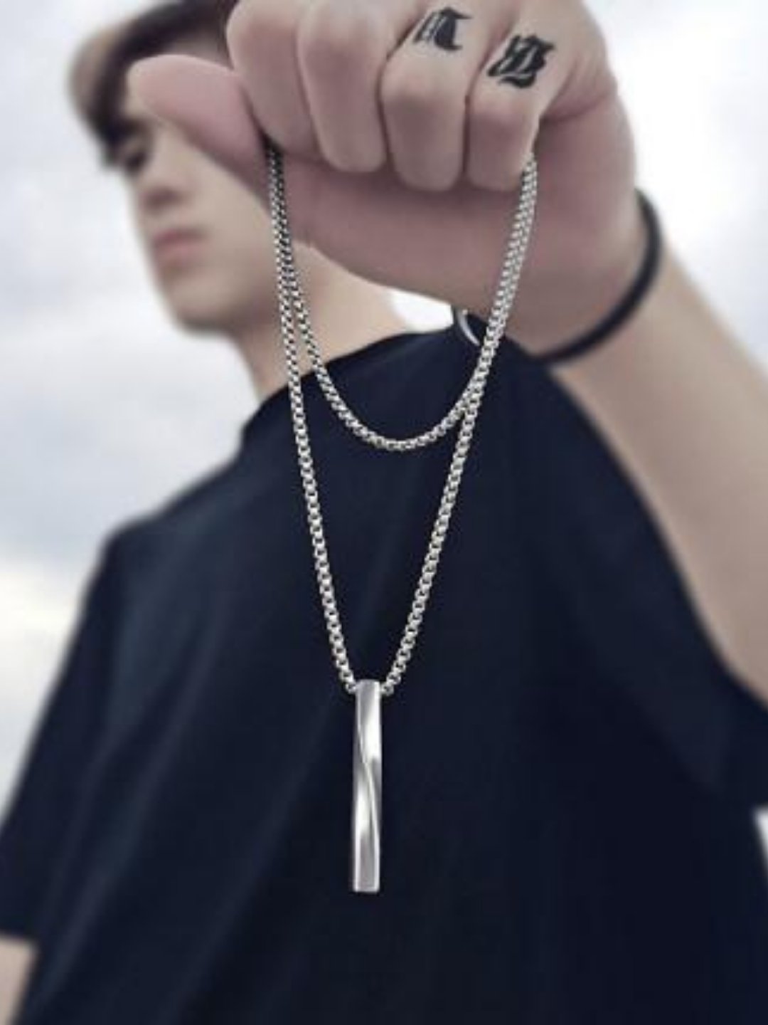 Silver necklace ax34 - AXES