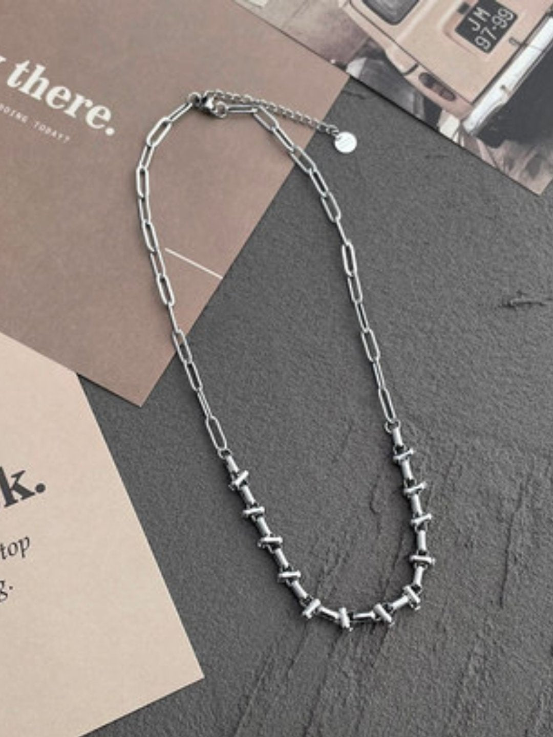 Silver necklace ax60 - AXES
