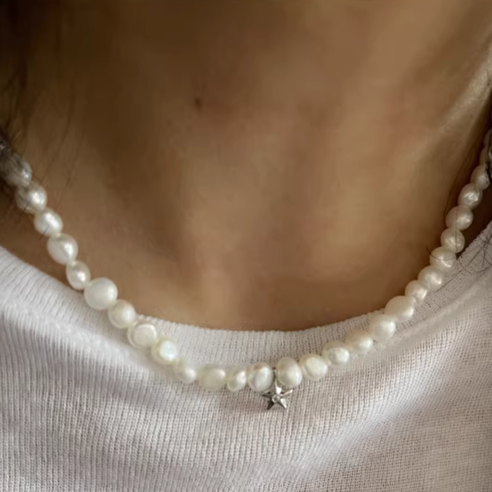 Pearl Star Necklace【Silver925】