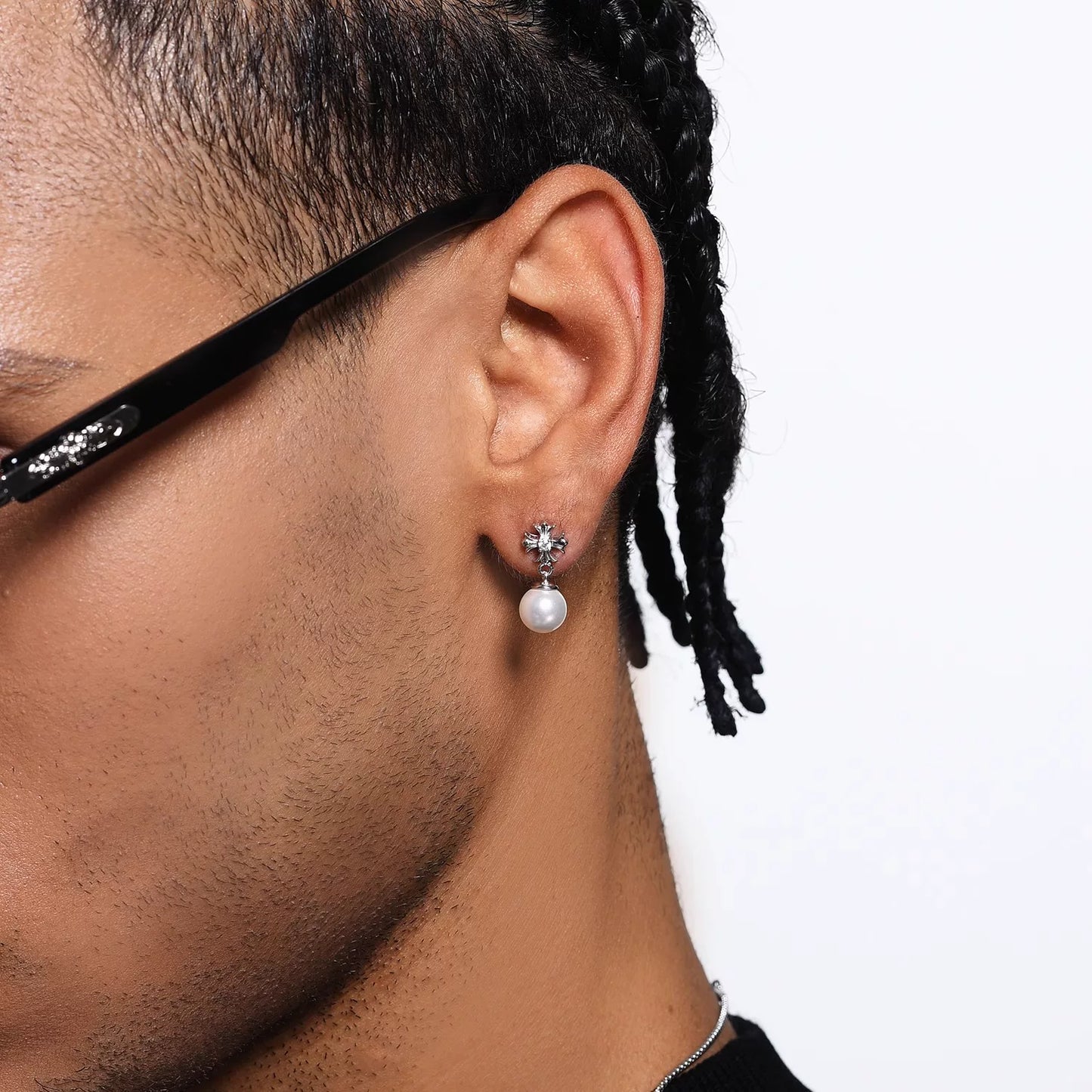 Pearl Gothic Cross Pierce【Silver925】