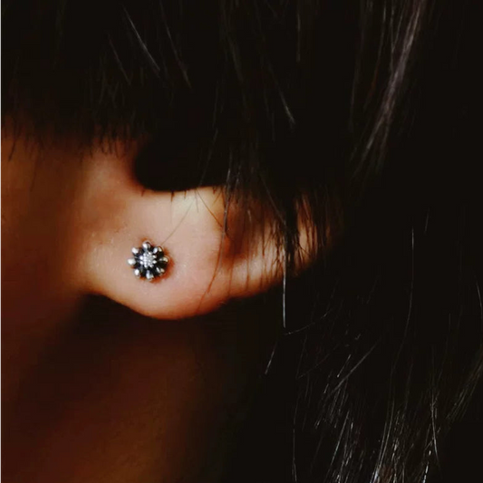 Crystal Flower Pierce【Silver925】