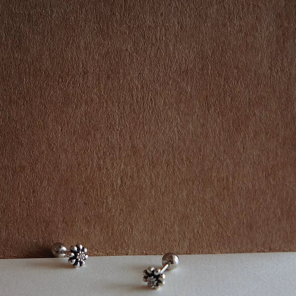 Crystal Flower Pierce【Silver925】