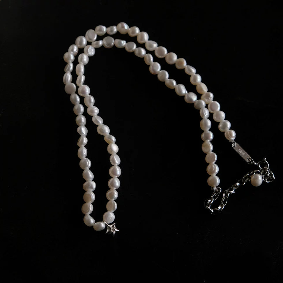 Pearl Star Necklace【Silver925】