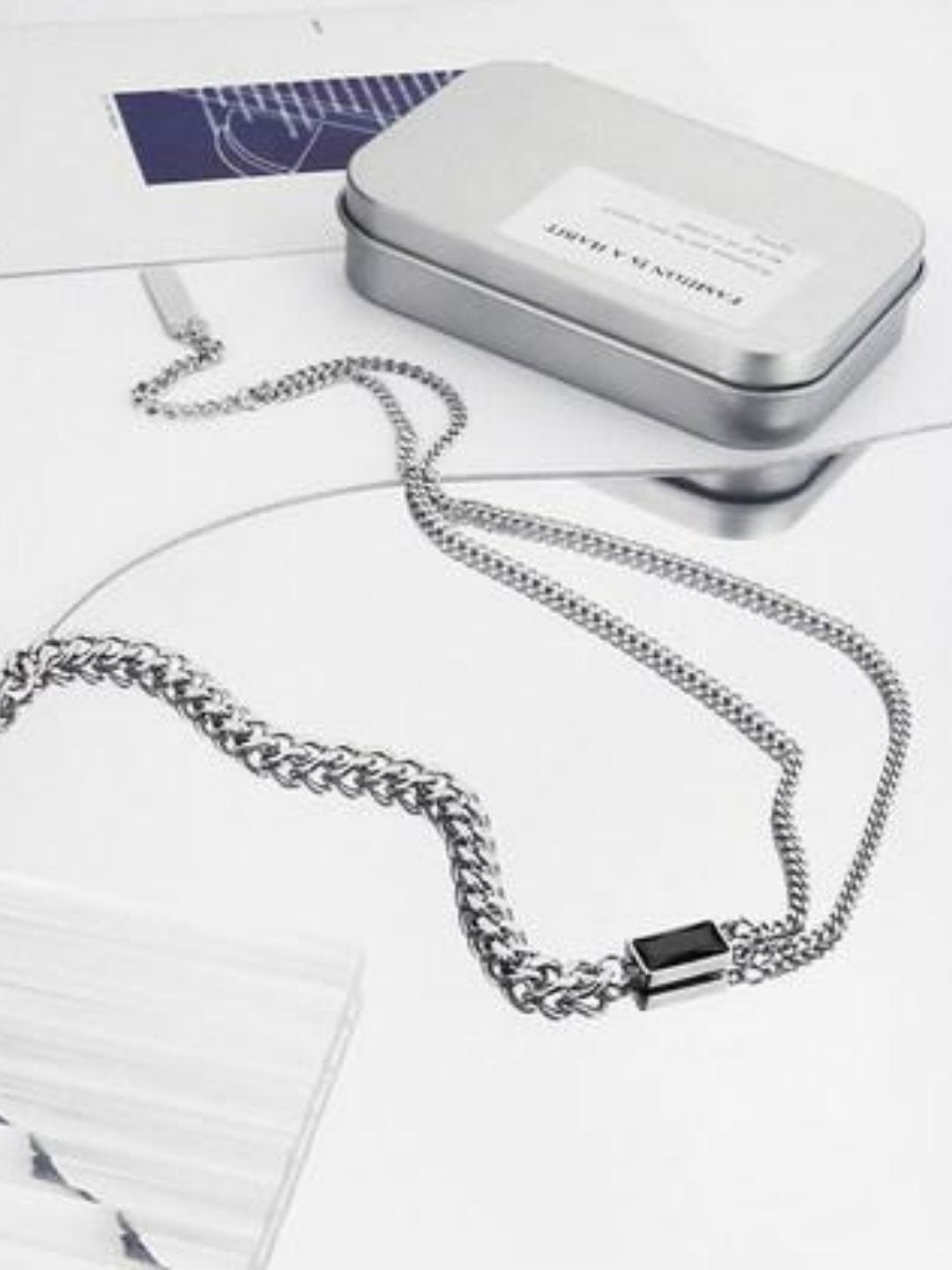 Silver necklace ax25 - AXES